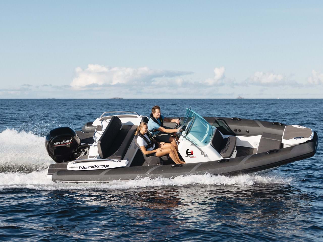 The Nordkapp Airborne 6.3 – a RIB designed to provide improved space and driving characteristics. 
